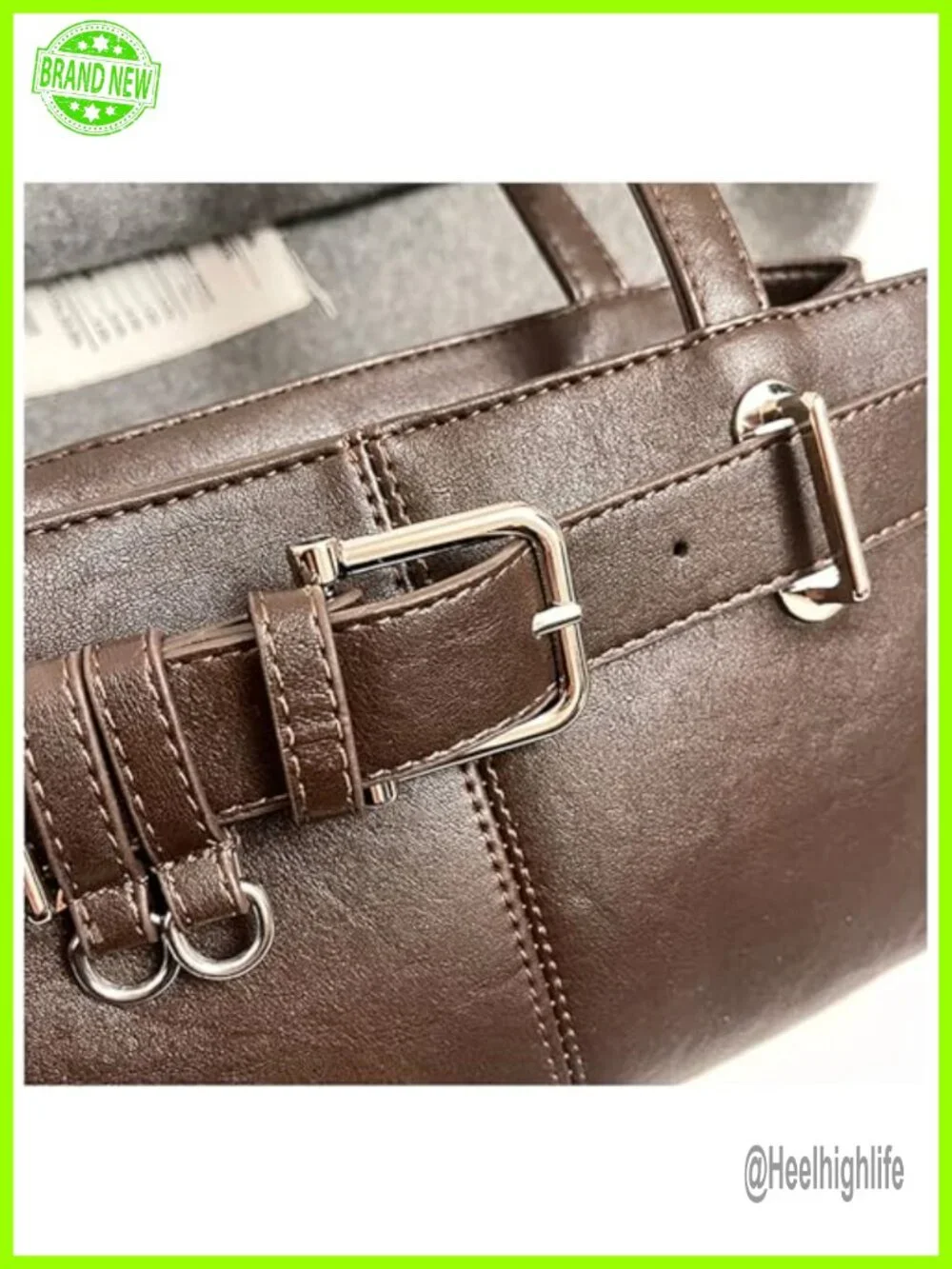 Vintage Y2K Hobo Purse with Belt Buckle PU Leather Shoulder Bag